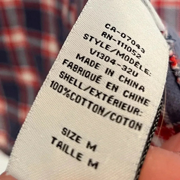 Vanilla star plaid blue and red button down shirt  sixe medium - Picture 3 of 6